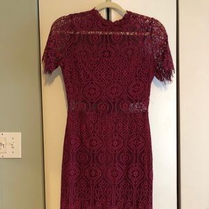 Lulus Remarkable Burgundy Lace Dress